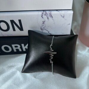 Stainless Steel Silver Heartbeat Chain Bracelet For Women